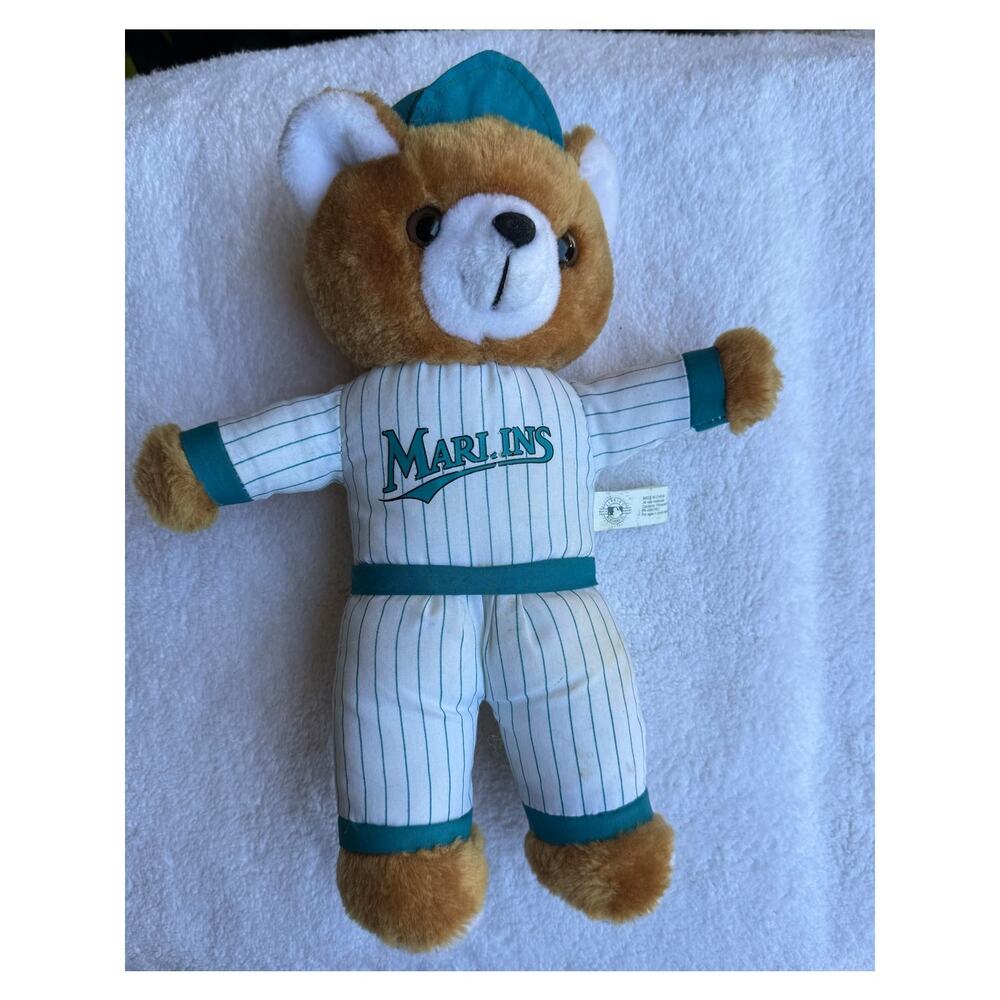 MLB FLORIDA MARLINS PLUSH TEDDY BEAR VINTAGE 1990'S 12"